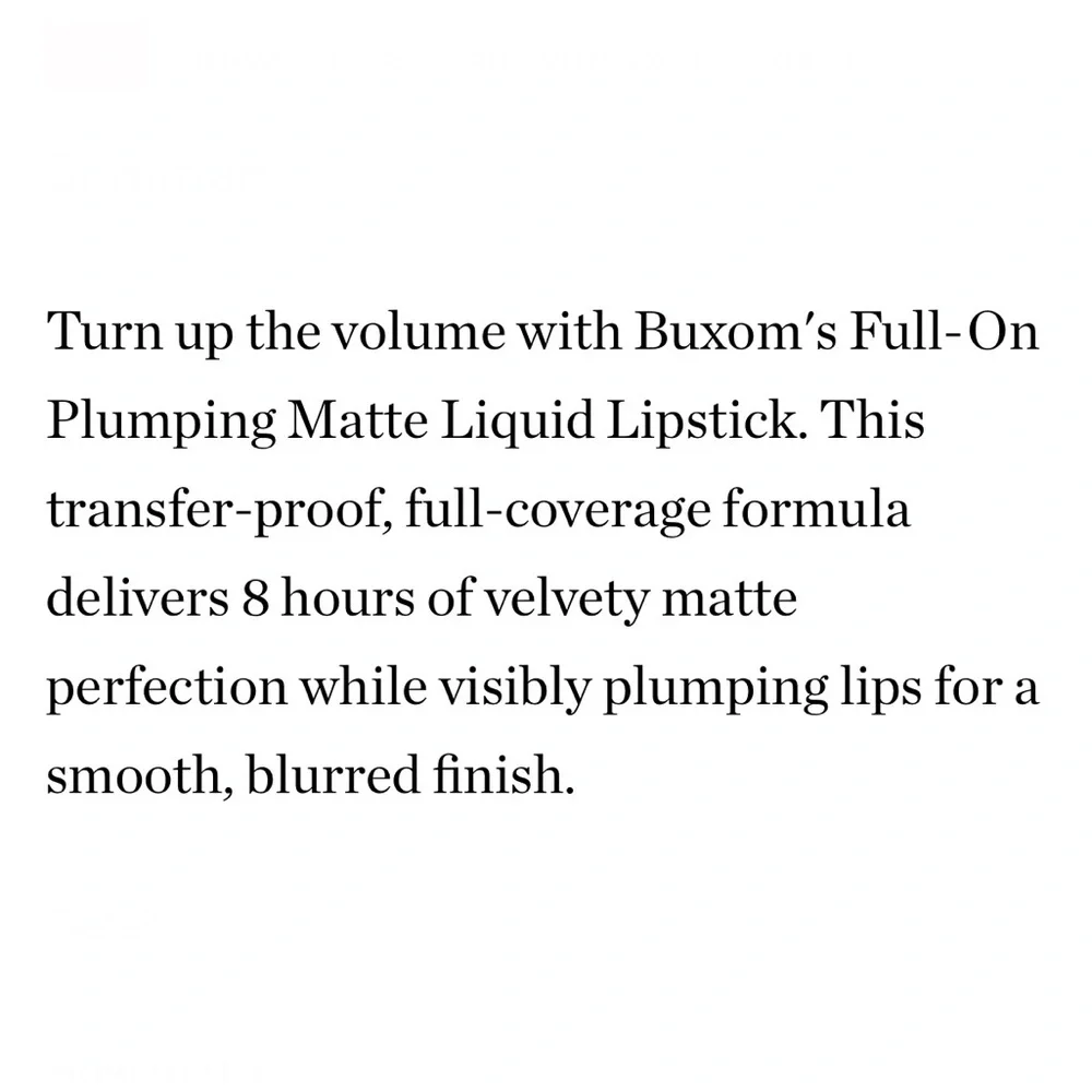 Buxom Full-On Plumping Liquid Lipstick Matte “Dolly Diva” Deluxe Trial